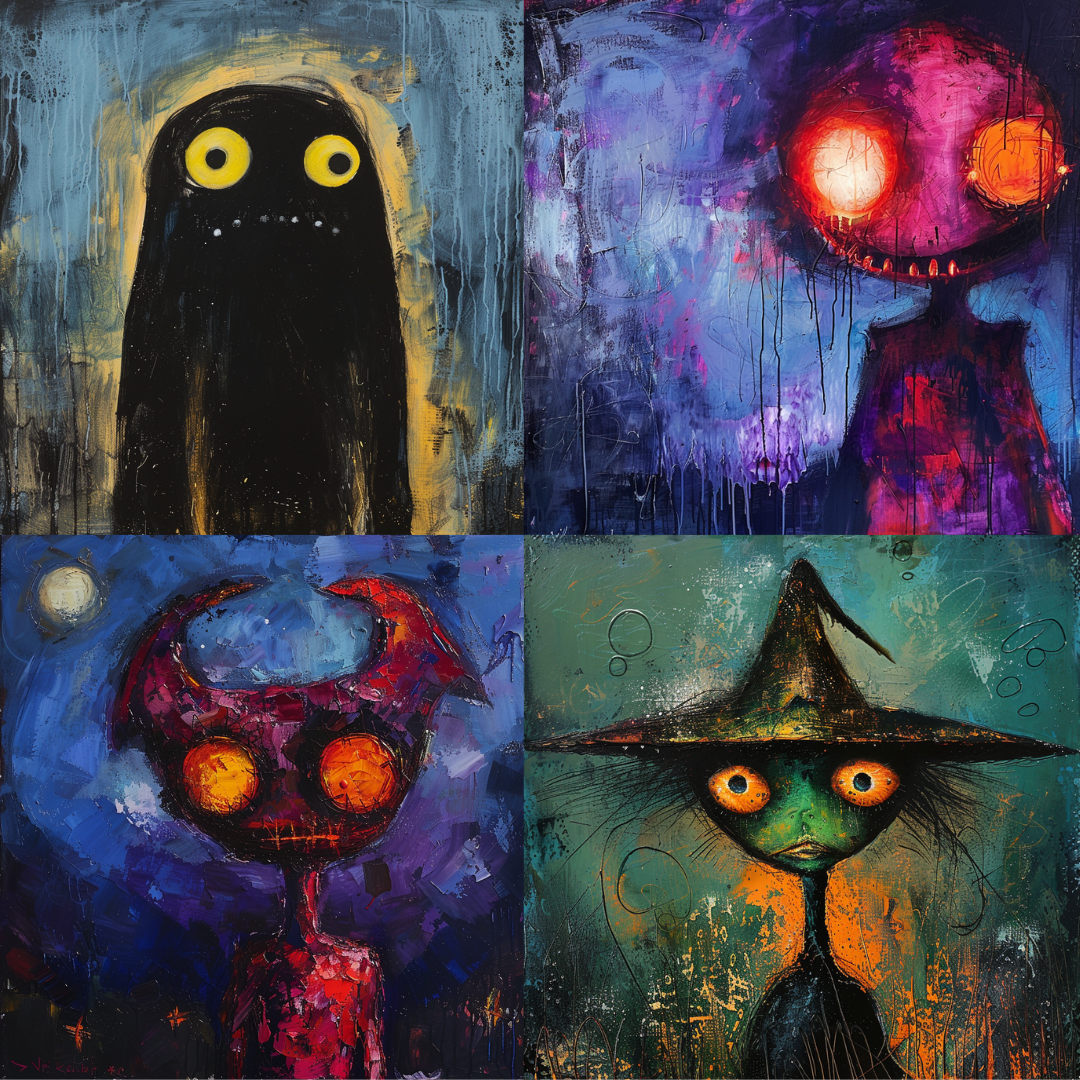 Abstract specter paintings illustration created from an AI image prompt.