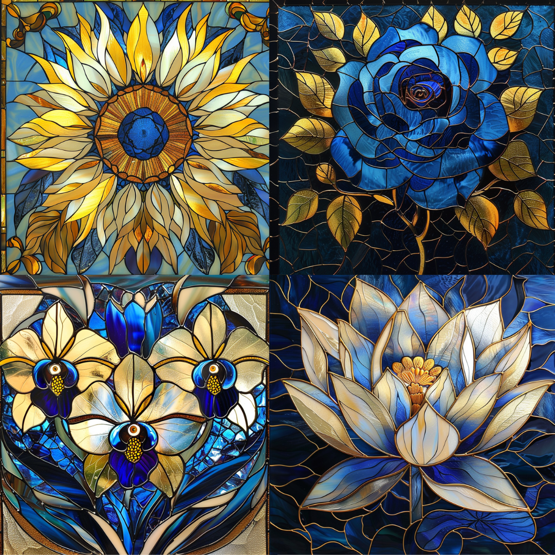 Luminous glass mosaic illustration in a elegant style created from an AI image prompt.