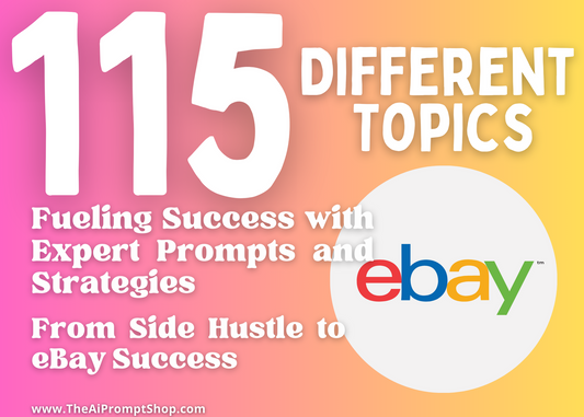 ChatGPT Prompts for eBay Success | 115 Topics | Build & Boost Your eBay Business | Instant Digital Downloadai, ai prompts, chat gpt, chat gpt prompts, Chat gpt tool, chatgpt, Chatgpt prompts, Chatgpt tool