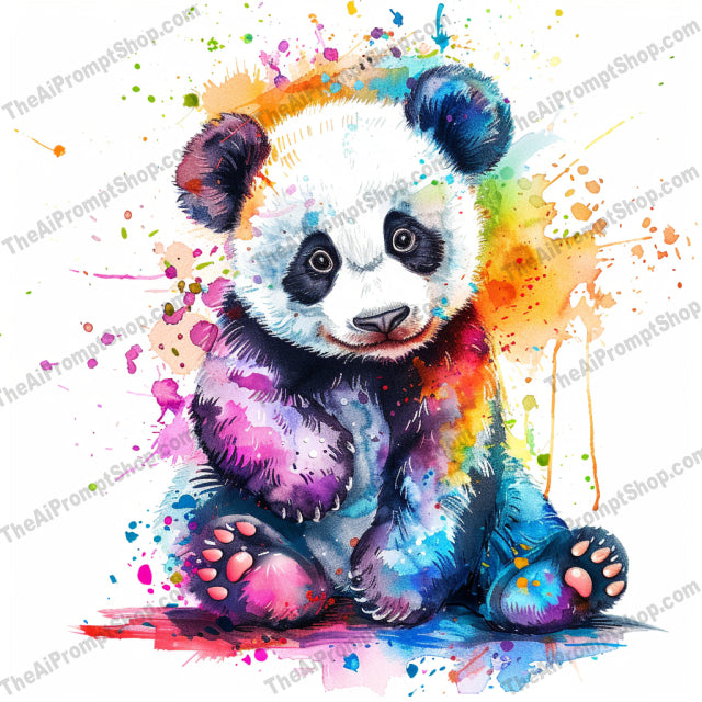 Colorful Baby Animals AI MidJourney Image Prompt, 9433 Animals, midjourney, baby animals, watercolor animals, colorful animals, elephant, giraffe, lion cub, panda, cute animals, animal art, animal illustrations, colorful art, whimsical animals, playful animals, color splash, vibrant animals, artistic animals, adorable animals, children's room decor, nursery art, animal prints, watercolor art, Midjourney, Ai, Ai Image Prompt, Image Prompt, Prompt