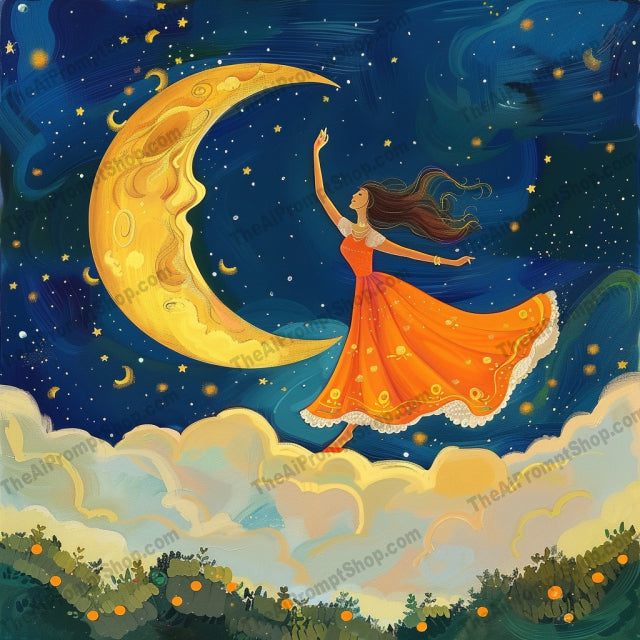 AI MidJourney Image Prompt, Celestial Whispers, 4938Celestial dreams, chat gpt, chat gpt prompts, chatgpt, chatgpt prompts, Dreamers in dusk, Ethereal bedtime, midjourney, Moon and stars, Moonlit dance, Night sky wonders, Nighttime serenity, Peaceful sky gazing, Playful lunar exploration, Starry night storytelling, Storybook Illustrations