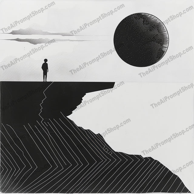 Black and White Surreal Landscape AI MidJourney Image Prompt, 8445abstract, aesthetic, Ai, Ai Image Prompt, architecture, art, black and white, cityscape, creative, dream-like, geometric, graphic design, Image Prompt, imaginative, intricate, landscape, Landscapes & Paintings, line work, midjourney, modern, monochrome, Prompt, skyline, surreal, unique, visual art