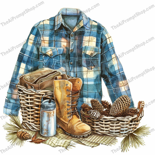 Seasonal Watercolor Fashion AI MidJourney Image Prompt, 8454Ai, Ai Image Prompt, artwork, beachwear, blue, clothing, colors, denim jacket, fashion, garments, illustration, Image Prompt, map, midjourney, painting, pinecones, plaid shirt, Prompt, red, scarf, seasonal, seasons, snowflakes, sunglasses, sweater, T Shirt Designs, tank top, textures, watercolor