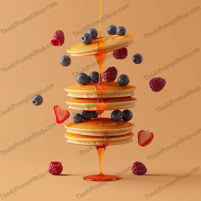 Colorful Artistic Dessert Illustration AI MidJourney Image Prompt, 8200artistic, chocolate cake, colorful, creative, dessert illustration, digital artmidjourney, donut, food art, fruits, indulgence, joy, macaron, pancakes, playful, sweet food, syrup, vibrant, whimsical