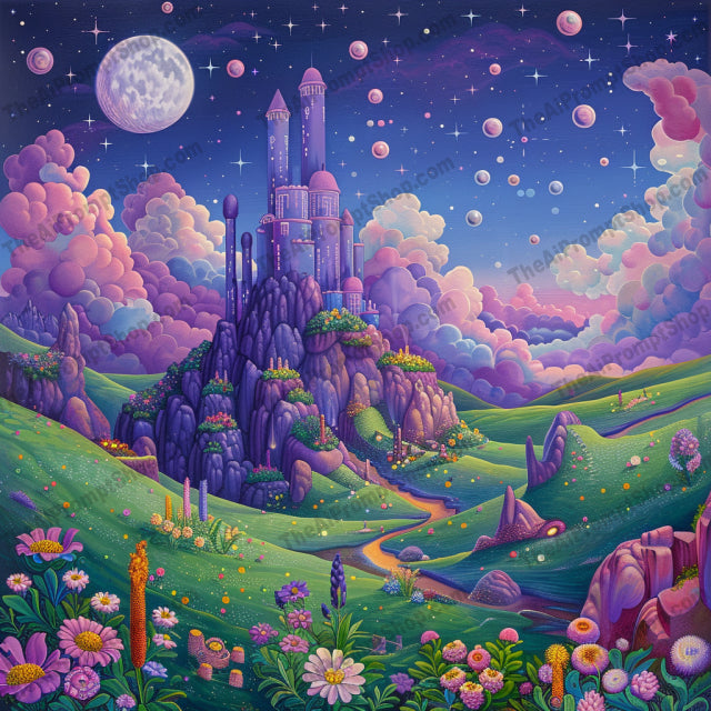 Fantasy Floral Castle AI MidJourney Image Prompt, 8358Ai, Ai Image Prompt, artwork, castle, charm, detailed, dreamy, enchanted, Fantasy, floral, gardens, Image Prompt, landscape, magic, majestic, meadows, midjourney, mountains, picturesque, Prompt, romantic, scenery, sky, vibrant, whimsical