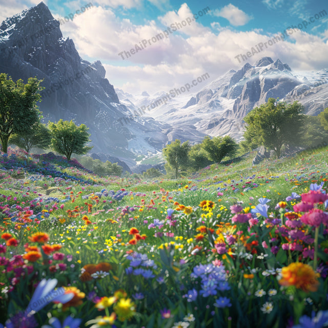 AI MidJourney Image Prompt, Verdant Realms, 4751Alpine serenity, Botanical splendor, chat gpt, chat gpt prompts, chatgpt, chatgpt prompts, Floral abundance, Landscapes, Lush vibrancy, midjourney, Mountain freshness, Mystical forest, Nature's harmony, Pristine waters, Sun-kissed valley, Verdant hues