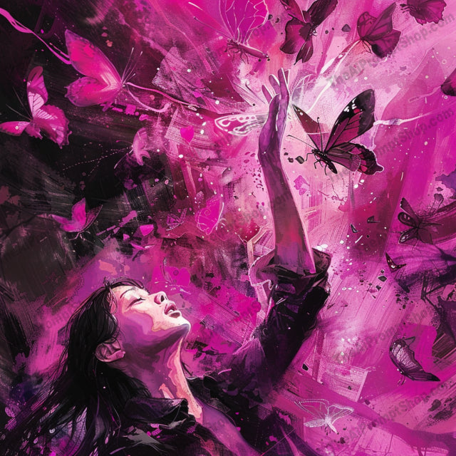 AI MidJourney Image Prompt, Crimson Reverie, 4866Butterflies in flight, chat gpt, chat gpt prompts, chatgpt, chatgpt prompts, Ephemeral moments, Ethereal touch, Flight aspiration, Fuchsia fantasy, Human-animal connection, Magenta hues, Majestic birds, midjourney, Nature's dance, Nature's embrace, Radiant creatures, Scary, Spiritual awakening, Surreal interactions, Surreal wildlife encounters, Vivid dreamscape, Winged freedom