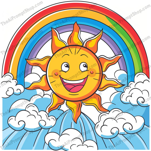 Colorful Cartoon Illustration AI MidJourney Image Prompt, 9567 Coloring Pages, midjourney, cartoon, whimsical, rocket ship, happy sun, rainbow, dinosaur, jungle, palm trees, sailboat, ocean, stars, clouds, kids art, playful, colorful, illustration, fun, vibrant, creative, artwork, Midjourney, Ai, Ai Image Prompt, Image Prompt, Prompt