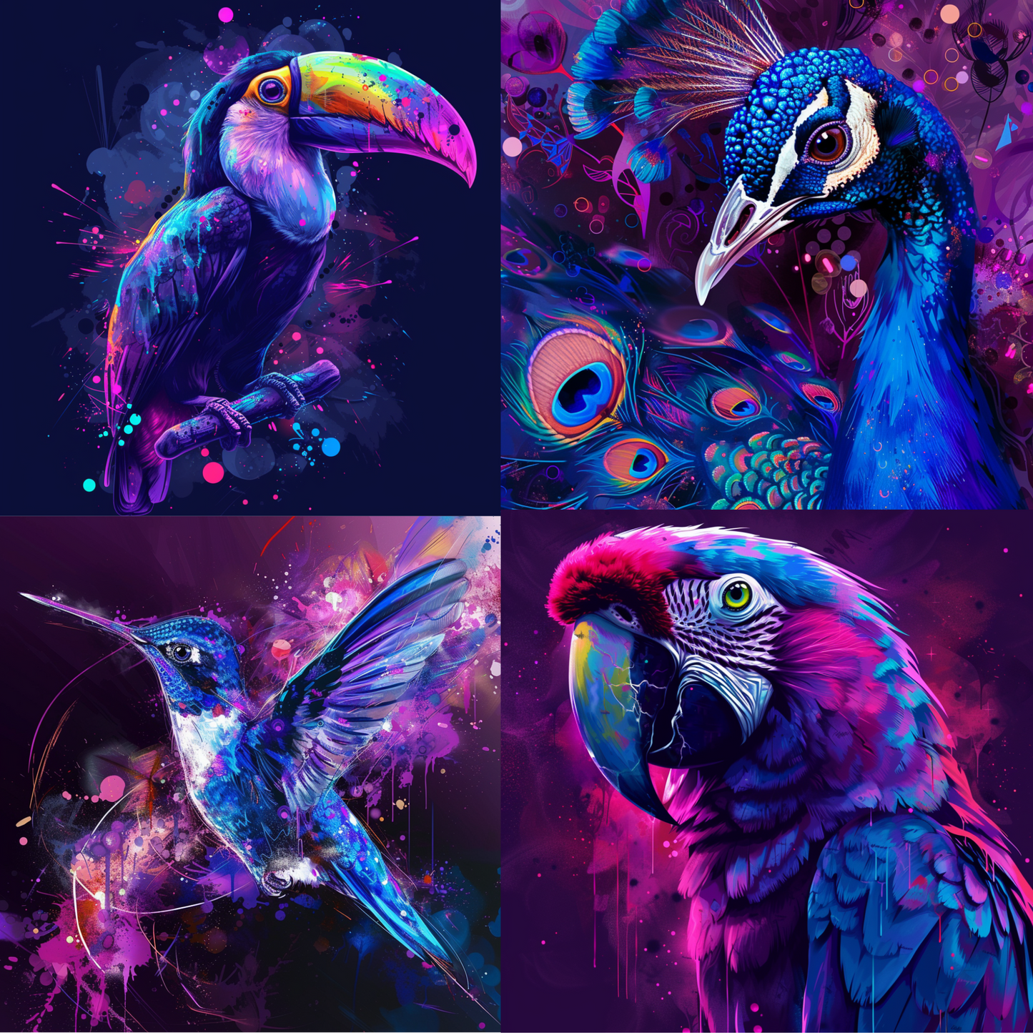 Animal illustration in a colorful style created from an AI image prompt.