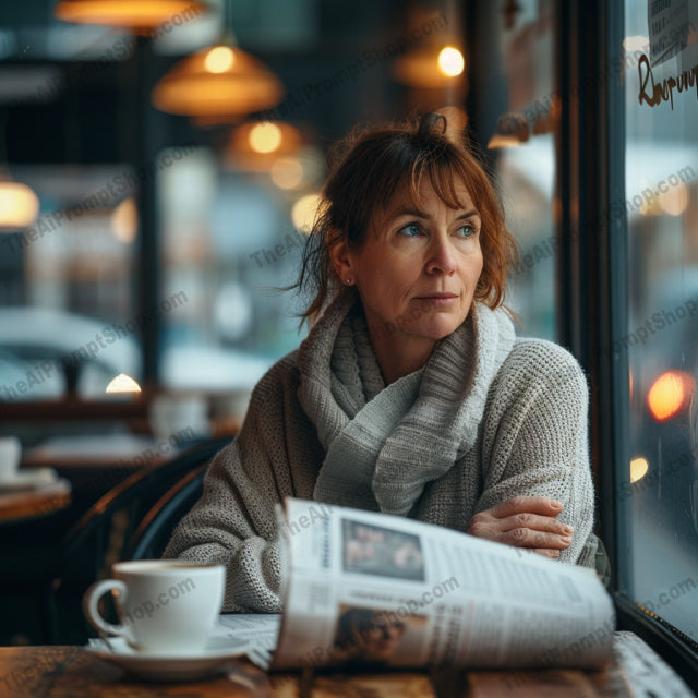 Cozy Coffee Shop Moments AI MidJourney Image Prompt, 8311Ai, Ai Image Prompt, ambient, cafe, calm, casual, coffee shop, comfort, comforting, cozy, drinks, Image Prompt, indoor, intimate, inviting, leisure, midjourney, peaceful, Portraits & People, productivity, Prompt, reading, relaxation, socializing, warm lighting, writing