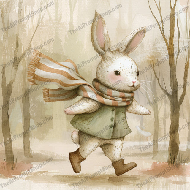 Woodland Animal Gentlemen AI MidJourney Image Prompt, 8379Ai, Ai Image Prompt, Animals, anthropomorphic, backpack, charming, cute, enchanted, fox, gentlemen, illustration, Image Prompt, midjourney, mouse, nature, Prompt, rabbit, scarf, squirrel, storybook, top hat, umbrella, vintage, whimsical, woodland