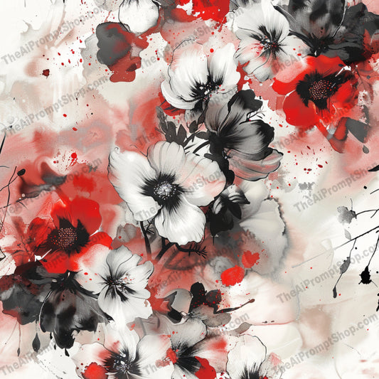 AI MidJourney Image Prompt, Chromatic Blossoms, 4477Abstract floral art, Artistic watercolor florals, Chromatic florals, Dynamic petal hues, Energetic flower paintings, Floral watercolor fusion, Florals, Intense color contrasts, midjourney, Painterly floral expressions, Saturated bloom illustrations, Splash art flowers, Vivid watercolors