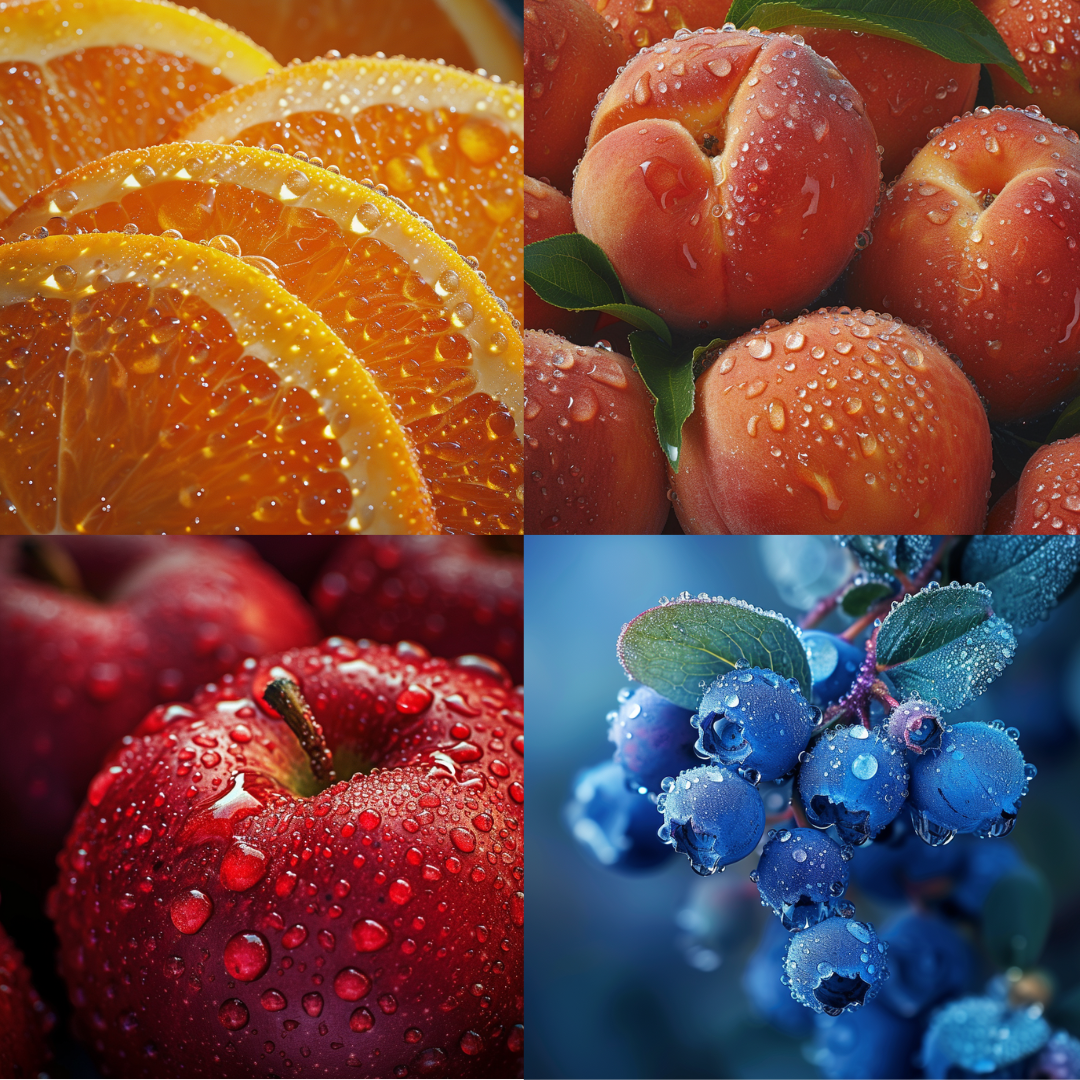 Dew-kissed Freshness AI MidJourney Image Prompt, Food, 4262Agricultural beauty, chat gpt, chat gpt prompts, chatgpt, chatgpt prompts, Citrus slices, Close-up photography, Fresh fruit, Fruit close-ups, Fruit photography, Glossy apples, Healthy snacks, Juicy textures, midjourney, Morning dew, Natural refreshment, Nutritious choices, Organic food, Refreshing nature, Ripe peaches, Succulent blueberries, Summer produce, Vibrant colors, Vitamin-rich, Water droplets