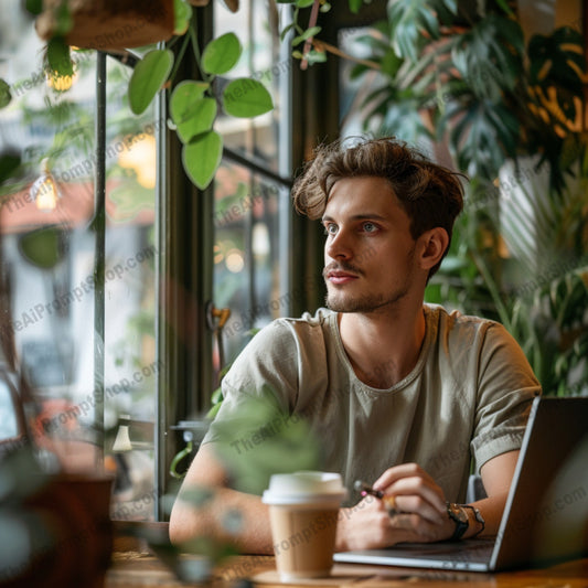 Cozy Coffee Shop Moments AI MidJourney Image Prompt, 8311Ai, Ai Image Prompt, ambient, cafe, calm, casual, coffee shop, comfort, comforting, cozy, drinks, Image Prompt, indoor, intimate, inviting, leisure, midjourney, peaceful, Portraits & People, productivity, Prompt, reading, relaxation, socializing, warm lighting, writing
