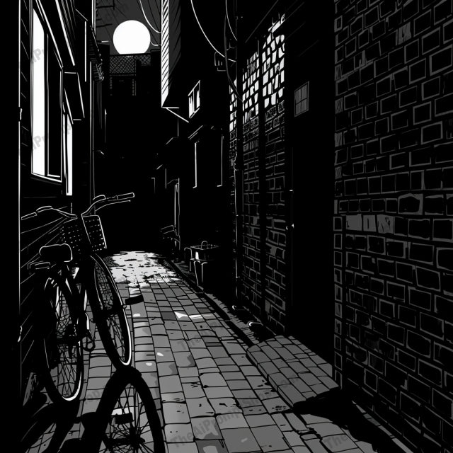 Noir Cityscapes AI MidJourney Image Prompt, 8718 Landscapes & Paintings, midjourney, noir, cityscape, urban, monochrome, black and white, night, streetlights, silhouette, mystery, cinematic, artwork, solitude, shadow, glow, silent, streets, alley, station, bench, trees, Midjourney, Ai, Ai Image Prompt, Image Prompt, Prompt