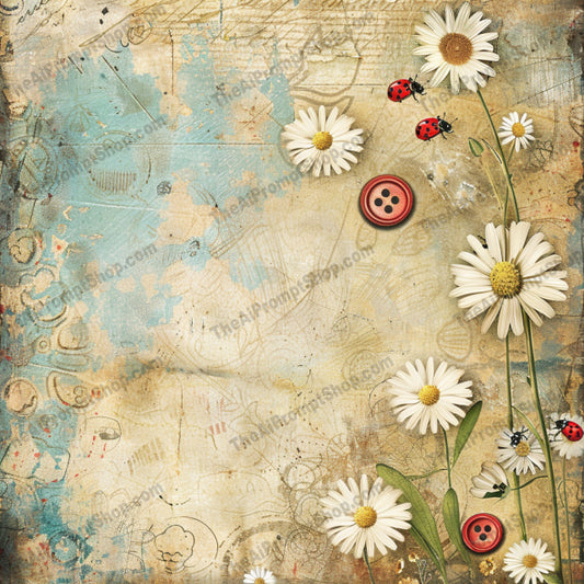 Vintage Floral Nature AI MidJourney Image Prompt, 8207antique, artistic design, artwork, background, birds, butterflies, decoration, decorative, delicate, elegantmidjourney, flowers, nature, rustic, scrapbooking, spring, stationery, summer, vintage floral