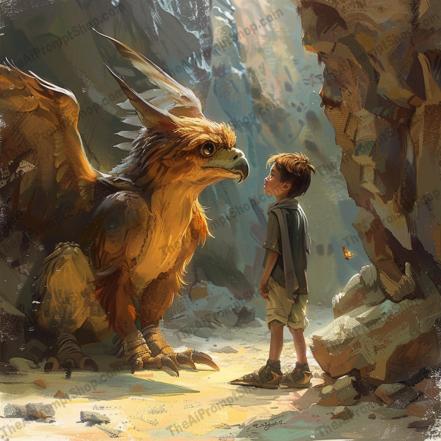 AI MidJourney Image Prompt, Mythical Companions, 4930chat gpt, chat gpt prompts, chatgpt, chatgpt prompts, Childhood imagination, Enchanting gates, Enthralled youth, Fantastic beasts, Hidden worlds, Legendary friendships, Luminous creatures, Magical realism, midjourney, Rustic charm, Storybook Illustrations, Twilight magic