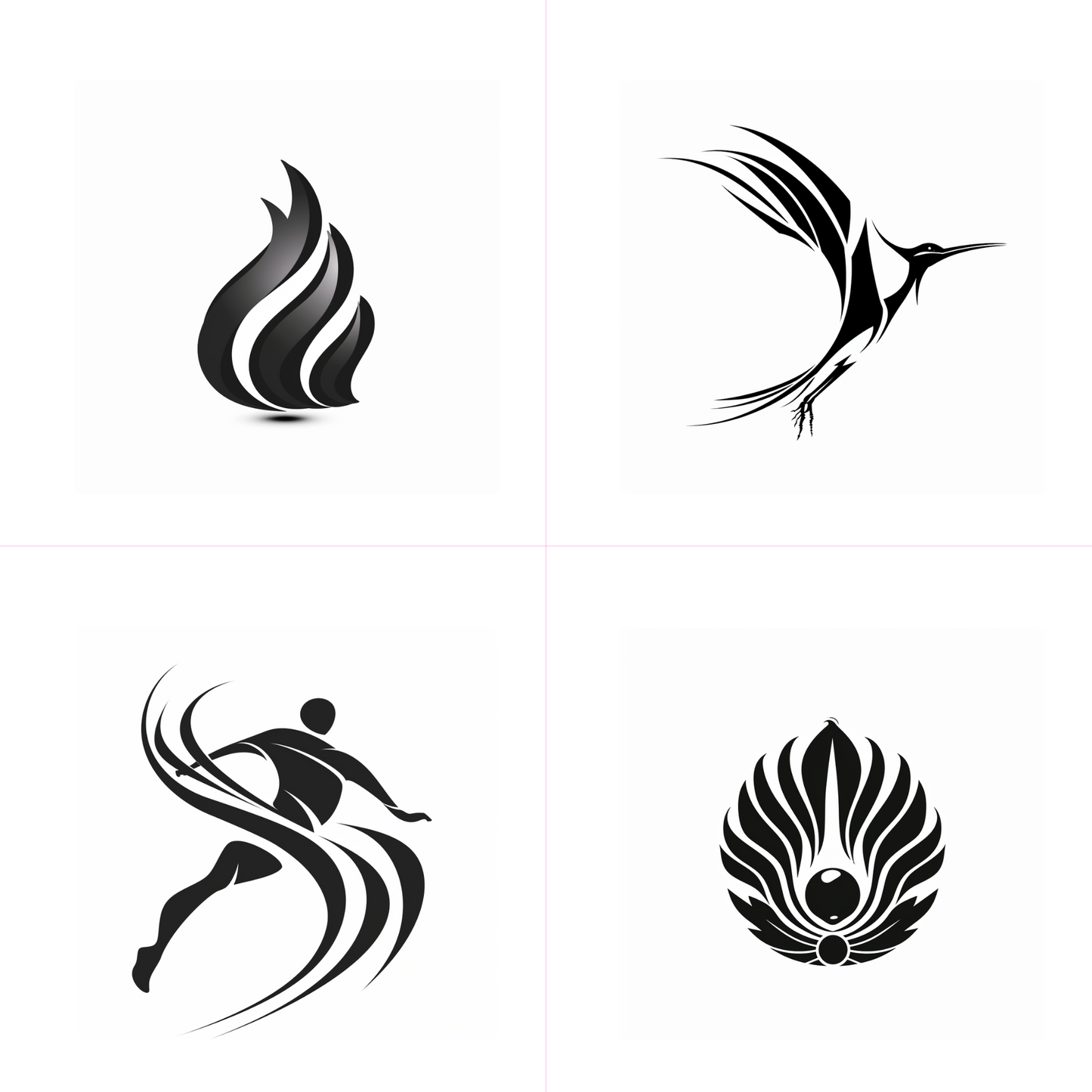 Logos in a abstract style created from an AI image prompt.