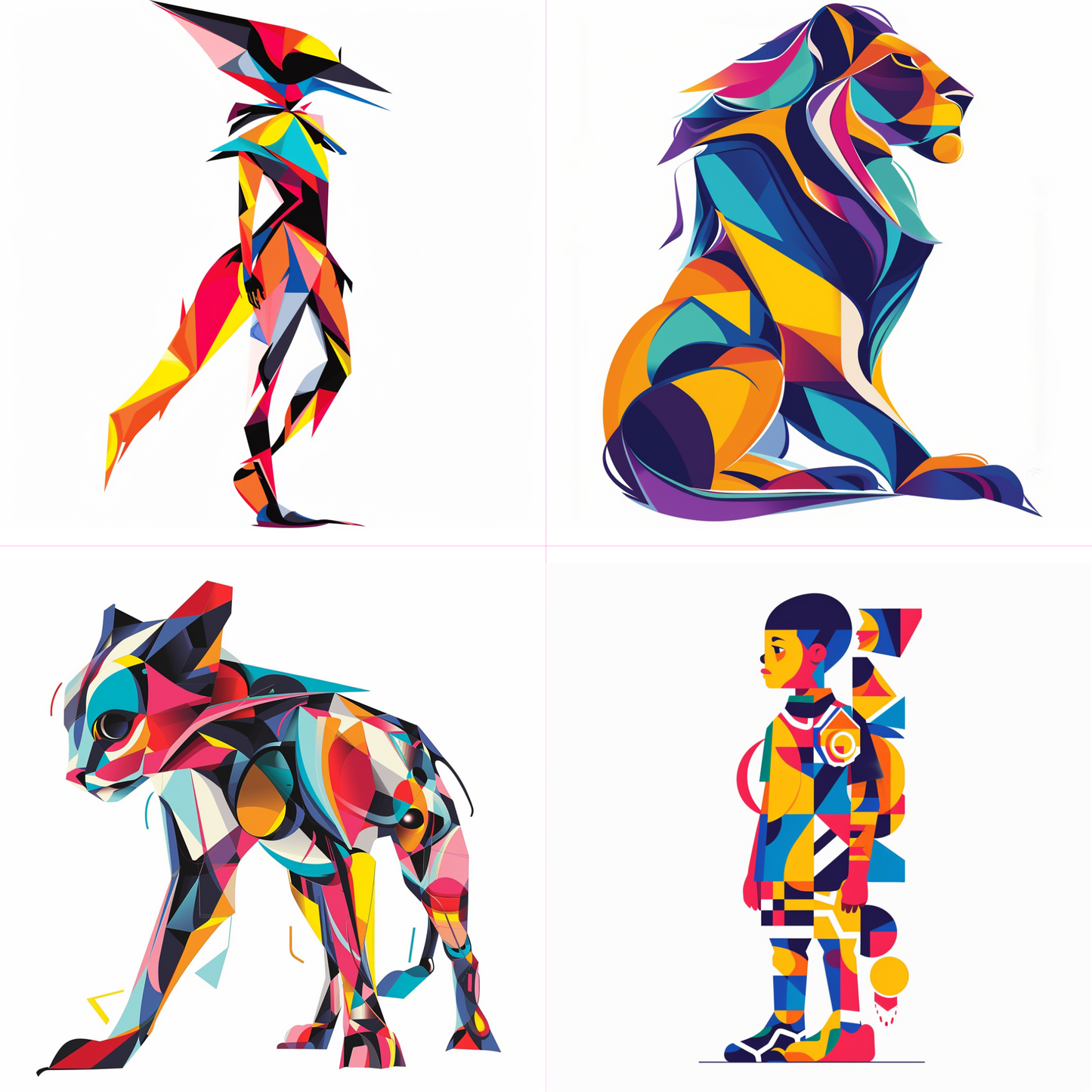 Logos in a abstract style created from an AI image prompt.