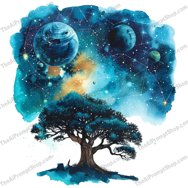 Stellar Dreamscapes AI MidJourney Image Prompt, 8841 Fantasy, midjourney, cosmic, stars, ethereal, dreamy, sky, celestial, interstellar, surreal, cosmos, abstract, space, galaxy, natural, trees, silhouettes, night, universe, colors, universes, wildlife, Midjourney, Ai, Ai Image Prompt, Image Prompt, Prompt