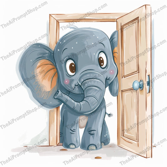 Adorable Forest Animals Peeking AI MidJourney Image Prompt, 9546 Storybook Illustrations, midjourney, forest animals, cute animals, digital illustration, whimsical art, woodland creatures, peeking animals, heartwarming illustration, charming style, playful design, kids art, adorable creatures, fox illustration, elephant illustration, rabbit illustration, door, curious animals, animal characters, children's book art, storybook illustration, cartoon style, Midjourney, Ai, Ai Image Prompt, Image Prompt, Prompt