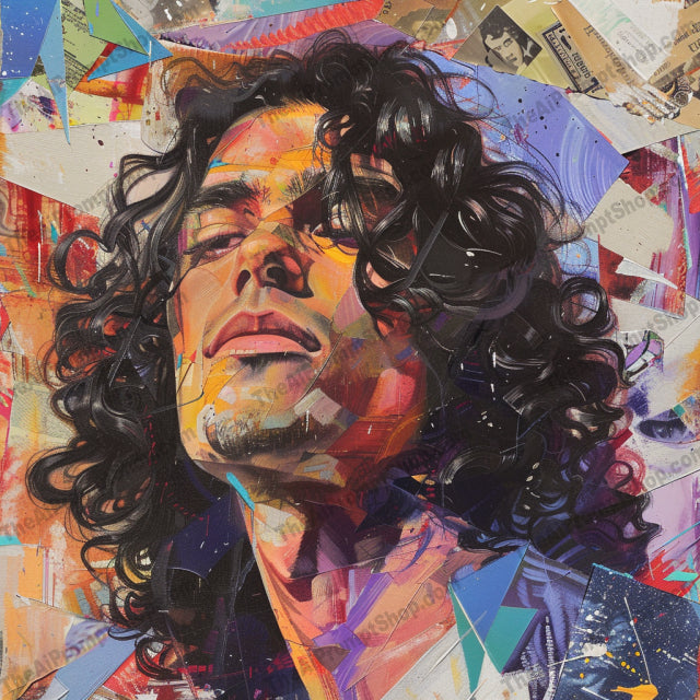 Mixed Media Portrait AI MidJourney Image Prompt, 8985 Portraits & People, midjourney, mixed media, portrait, vibrant colors, abstract shapes, layered textures, contemporary art, modern art, artistic, creative, collage, unique, stylish, eye-catching, decorative, fine art, wall art, colorful, art collection, trendy, visual arts, Midjourney, Ai, Ai Image Prompt, Image Prompt, Prompt