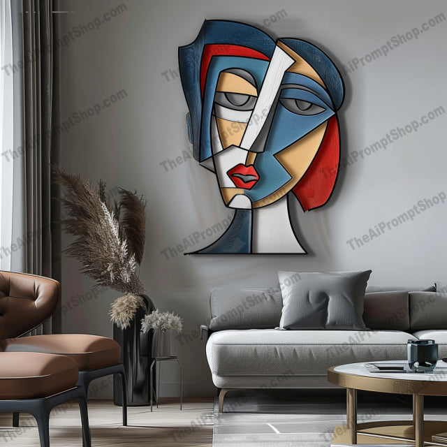 Modern Abstract Art Portrait AI MidJourney Image Prompt, 8337abstract portrait, Ai, Ai Image Prompt, art piece, artistic expression, bold lines, colorful art, contemporary artwork, creative design, decorative art, dynamic forms, expressive faces, geometric shapes, home interior, Image Prompt, living room art, midjourney, modern art, modern decor, Portraits & People, Prompt, stylized art, unique artwork, vibrant colors, visual art, wall decor
