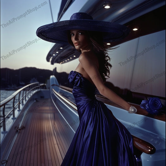 Stylish Yacht Fashion AI MidJourney Image Prompt, 9331 Portraits & People, midjourney, yacht fashion, luxury, elegance, stylish, sophistication, boat lifestyle, high-class, meticulously styled, refined attire, fashionable, chic, nautical, upscale, exclusive, model photography, yachting, luxurious, high-end fashion, accessories, dockside, Midjourney, Ai, Ai Image Prompt, Image Prompt, Prompt
