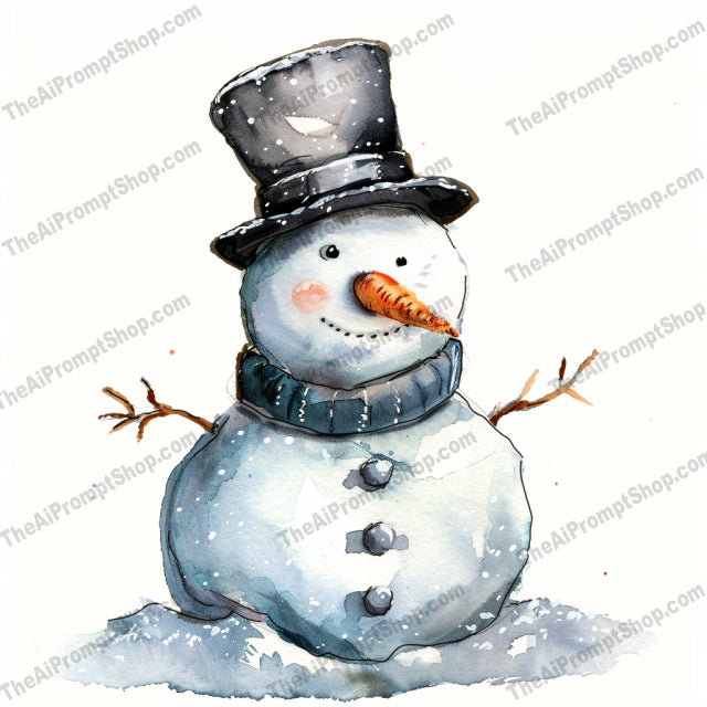 Winter Holiday Animal Illustration AI MidJourney Image Prompt, 8392Ai, Ai Image Prompt, animal, art, christmas, cute, decor, festive, greeting card, hand-drawn, holiday, Holidays, illustration, Image Prompt, midjourney, penguin, polar bear, Prompt, reindeer, santa hat, seasonal, snow, snowman, watercolor, whimsical, winter