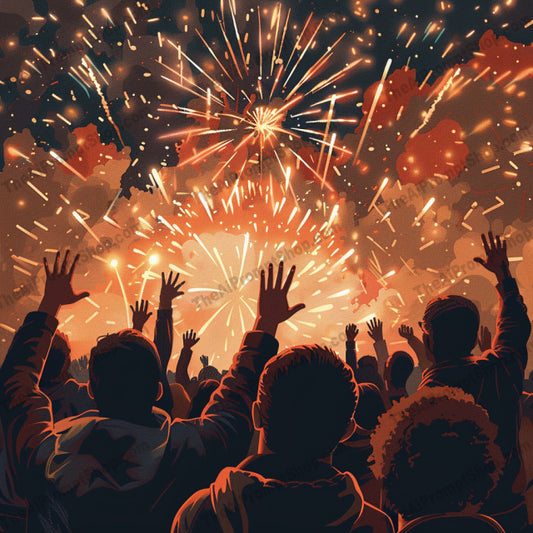 AI MidJourney Image Prompt, Euphoric Moments Montage, 4922Celebratory scenes, chat gpt, chat gpt prompts, chatgpt, chatgpt prompts, Emotional warmth, Enthralling spectacles, Festive ambiance, Joyful expressions, Kinetic figures, midjourney, Rich golden hues, Storybook Illustrations, Unity in celebration, Vivid motion, Warm lighting