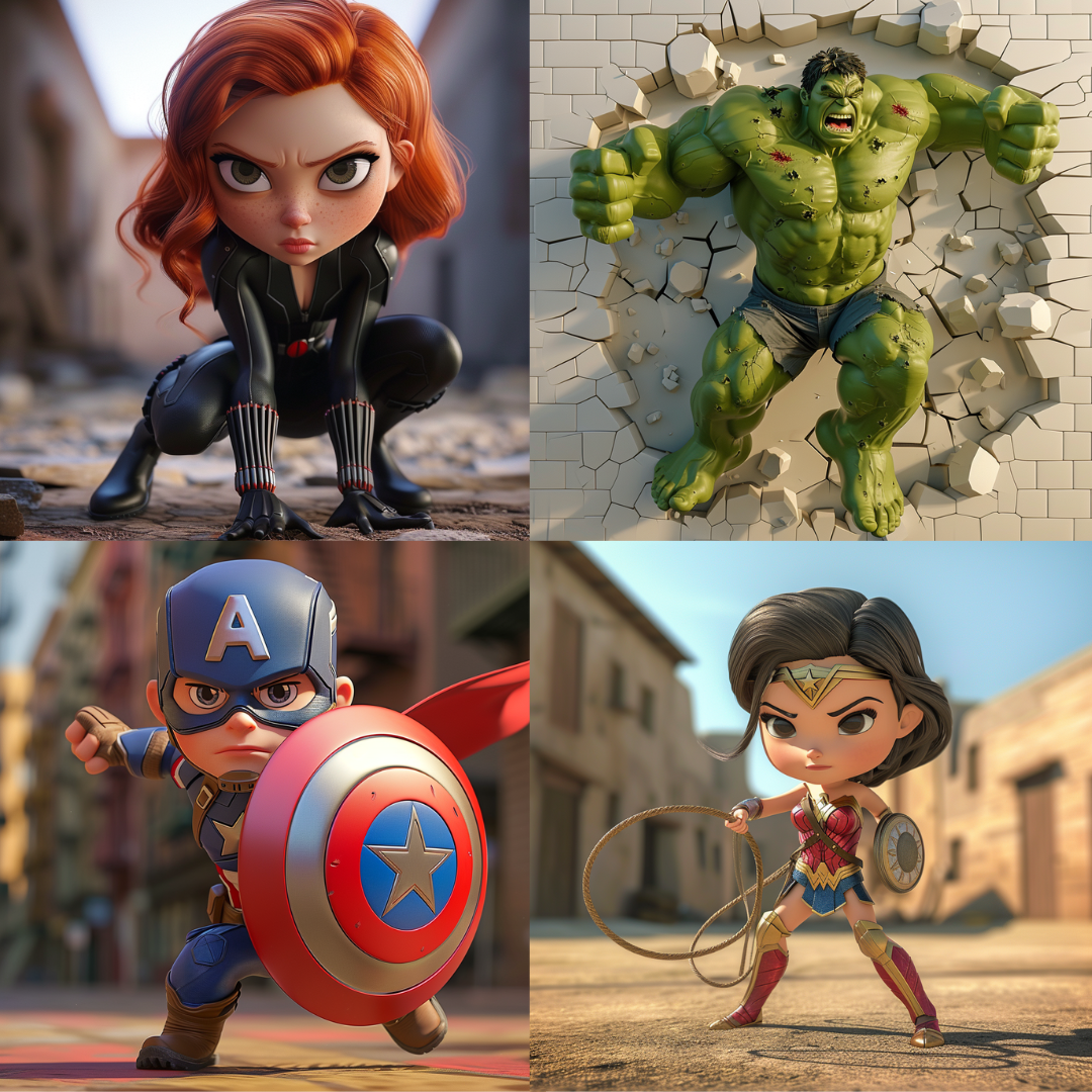 Mini Superhero AI MidJourney Image Prompt, Character Art, 4202cartoon, Cartoonish charm, chat gpt, chat gpt prompts, chatgpt, chatgpt prompts, midjourney, Playful animation, superhero
