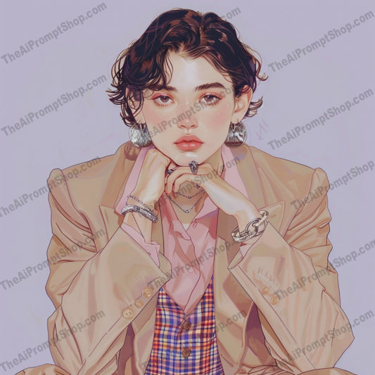 Fashionable Portrait Art AI MidJourney Image Prompt, 9113 Portraits & People,
