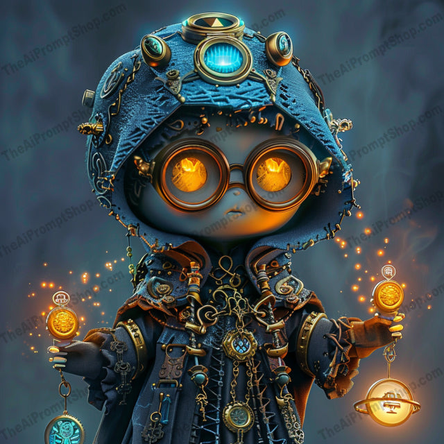 Steampunk Fantasy Creatures AI MidJourney Image Prompt, 8011cosplay, creative, detailed art, futuristic, gears, glowing eyes, imagination, industrial, intricate, mechanical, midjourney, retro-futuristic, robot, sci-fi, steampunk, technology, whimsical, wings