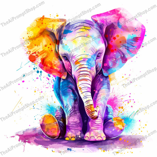 Colorful Baby Animals AI MidJourney Image Prompt, 9433 Animals, midjourney, baby animals, watercolor animals, colorful animals, elephant, giraffe, lion cub, panda, cute animals, animal art, animal illustrations, colorful art, whimsical animals, playful animals, color splash, vibrant animals, artistic animals, adorable animals, children's room decor, nursery art, animal prints, watercolor art, Midjourney, Ai, Ai Image Prompt, Image Prompt, Prompt
