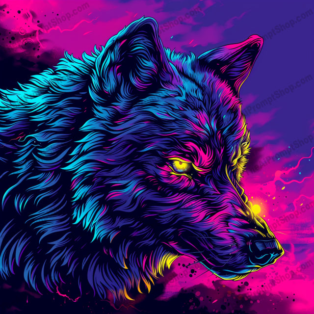 AI MidJourney Image Prompt, Neon Wilderness, 4861Abstract nature, chat gpt, chat gpt prompts, chatgpt, chatgpt prompts, Color splash, Digital neon portraits, Electric color palette, Ethereal creatures, Feral splendor, Fluorescent artistry, Glowing wilderness, Luminous beasts, midjourney, Neon animal art, Neon jungle, Psychedelic fauna, Radiant fur, Scary, Surreal predators, Vibrant wildlife, Wild energy