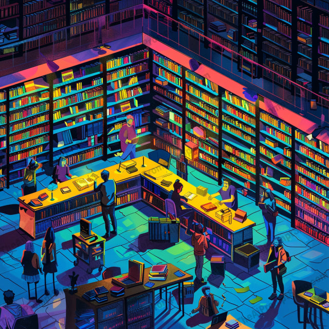 Vibrant Urban Scenes AI MidJourney Image Prompt, 8447Ai, Ai Image Prompt, Animation & Cartoons, arcade, atmosphere, bookstore, busy, cafe, city, cityscape, colorful, detail, energy, illustration, Image Prompt, library, lively, market, midjourney, neon, Prompt, restaurant, rich, shops, urban, vibrant
