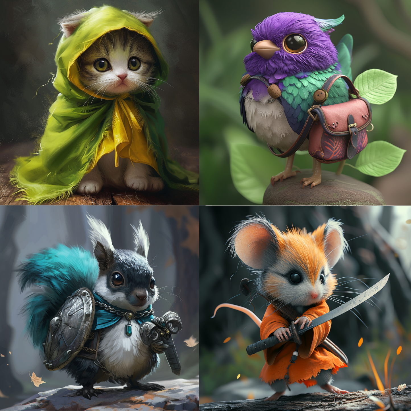 Animal illustration in a storybook style created from an AI image prompt.