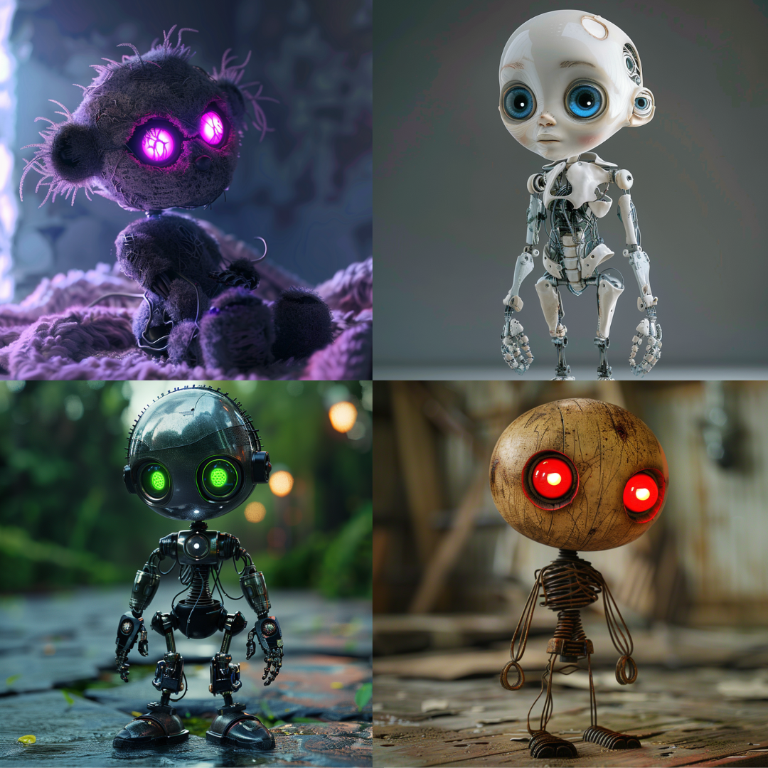 Enigmatic automata illustration created from an AI image prompt.