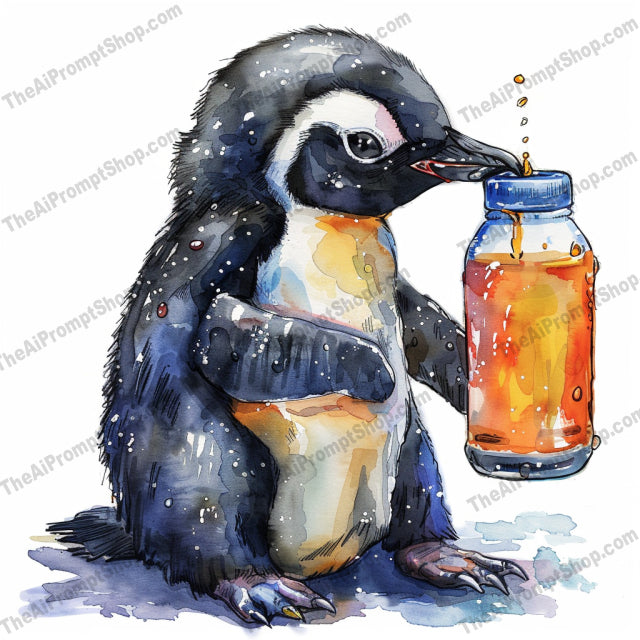 Cute Animals with Bottled Drinks AI MidJourney Image Prompt, 9480 Animals, midjourney, cute animals, bottle drinks, watercolor, illustration, whimsical, charming, rabbit, kitten, reindeer, penguin, light-hearted, endearing, playful, fun, art, decorative, animal art, painting, drink theme, adorable, Midjourney, Ai, Ai Image Prompt, Image Prompt, Prompt