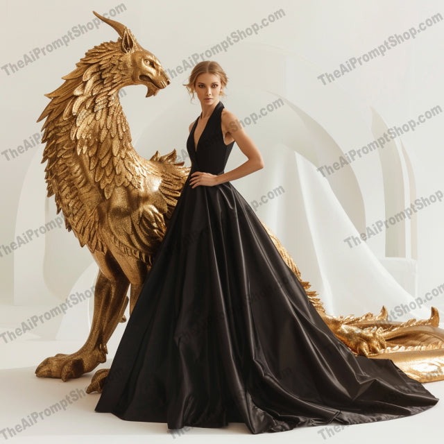 Fantasy Elegance AI MidJourney Image Prompt, 9403 Fashion & Accessories, midjourney, fantasy, elegance, mythical creatures, costumes, vibrant colors, magical, elaborate designs, dragons, phoenix, gryphon, mermaid, theatrical, whimsical, surreal, artistic, fairy tale, mystical, regal, luxurious, dramatic, Midjourney, Ai, Ai Image Prompt, Image Prompt, Prompt