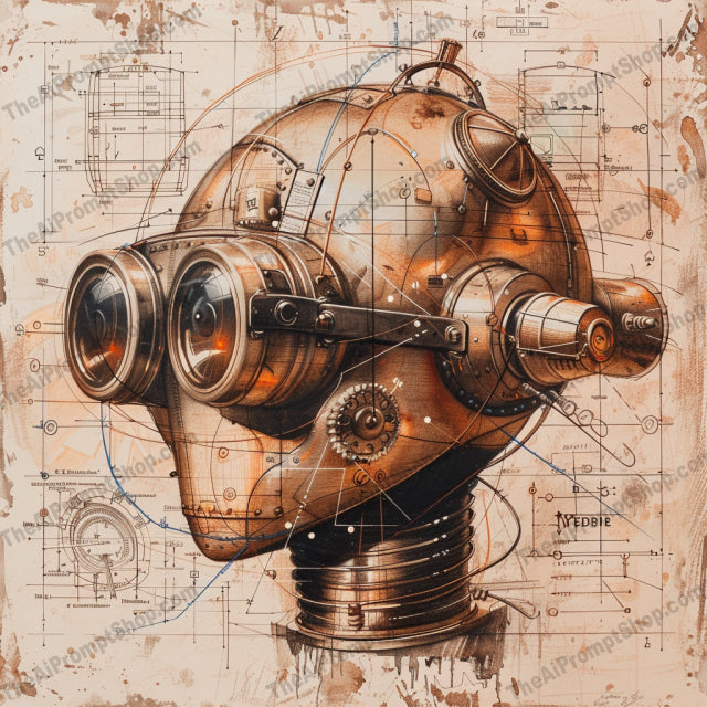 Steampunk Biomechanical Designs AI MidJourney Image Prompt, 8458Ai, Ai Image Prompt, anatomy, art, biomechanical, blueprint, design, drawing, engineering, Futuristic, gears, goggles, heart, Image Prompt, intricate, mechanical, midjourney, Prompt, prosthetic, robot, sci-fi, skeleton, steampunk, technology, vintage