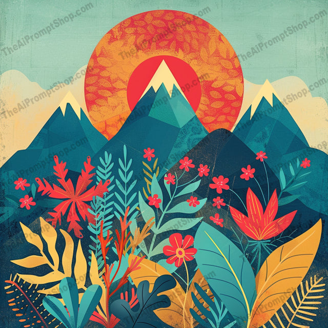 Scenic Landmark Illustrations AI MidJourney Image Prompt, 9510 Landscapes & Paintings, midjourney, scenic, landmarks, illustration, vibrant, bold colors, geometric patterns, travel art, nature art, Eiffel Tower, desert, cacti, flowers, Acropolis, mountains, sunset, landscape, modern art, stylized, artistic, decorative, Midjourney, Ai, Ai Image Prompt, Image Prompt, Prompt
