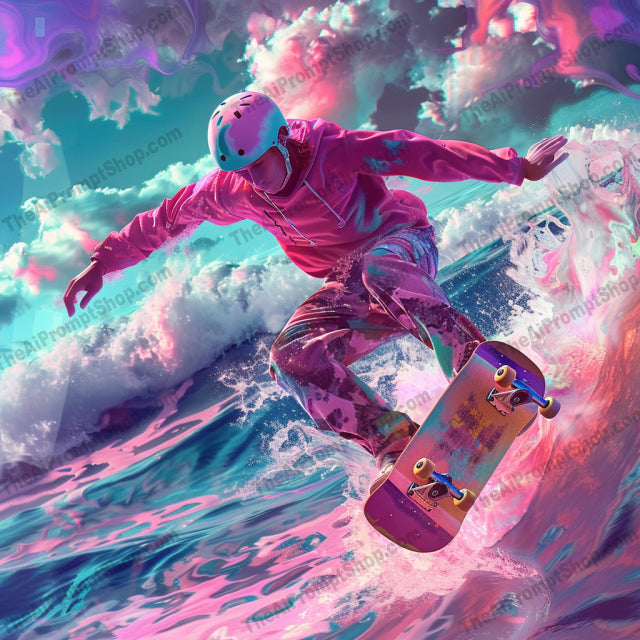 Cosmic Athletes AI MidJourney Image Prompt, 8090action sports, athletic art, bold designs, cosmic athletes, dynamic art, energetic decor, futuristic sports, gymnast art, high-energy artwork, imaginative design, midjourney, modern decor, sci-fi sports, skateboarder art, soccer art, sports illustration, tennis art, vibrant wall art