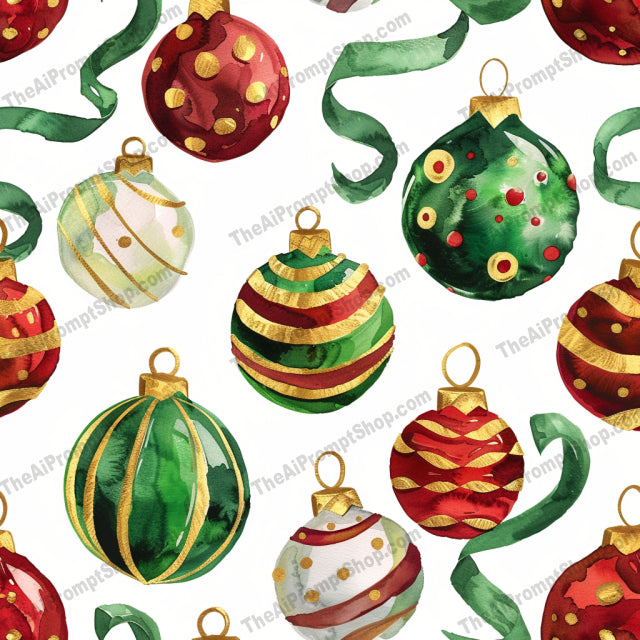Watercolor Christmas Design AI MidJourney Image Prompt, 8394Ai, Ai Image Prompt, art, bows, candy canes, celebration, Christmas, classic, decor, festive, gift wrap, greeting card, hand-painted, holiday, Holidays, holly, Image Prompt, joyful, midjourney, mistletoe, ornaments, Prompt, seasonal, vibrant, watercolor, winter
