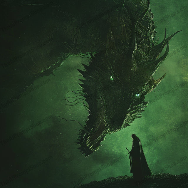 Epic Fantasy Confrontations AI MidJourney Image Prompt, 9392 Fantasy, midjourney, epic, fantasy, confrontation, mythical, creatures, digital painting, dramatic, atmospheric, solitary figure, colossal, dark, moody, intricate details, awe, tension, storytelling, otherworldly, designs, imagination, art, Midjourney, Ai, Ai Image Prompt, Image Prompt, Prompt