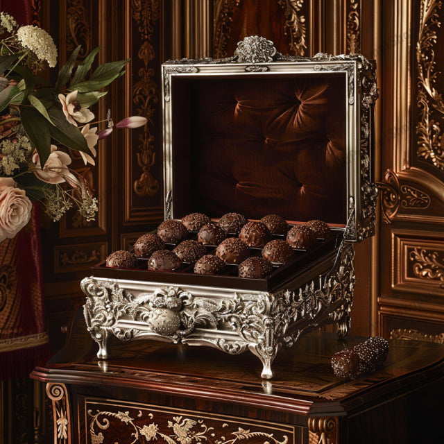 Elegant Chocolate Box Collection AI MidJourney Image Prompt, 8230artisan, box, chocolate luxury, decadent, delicacy, dessert, elegant, exclusive, gift, gift box, gourmand, gourmet, handcrafted, opulent, rich, sophisticated, stylishmidjourney, sweet indulgence