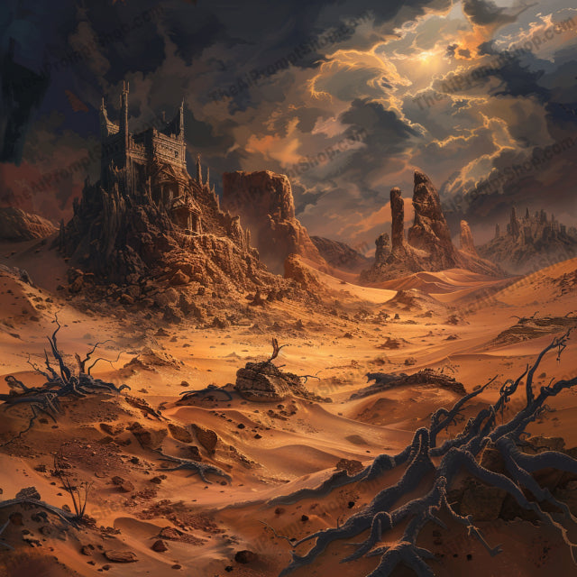 Epic Fantasy Landscapes AI MidJourney Image Prompt, 9502 Fantasy, midjourney, fantasy, landscapes, epic, mountains, deserts, forest, ruins, volcanic, wastelands, dramatic, imaginary, world, beautiful, mystery, terrain, fantastical, scenery, nature, creative, art, Midjourney, Ai, Ai Image Prompt, Image Prompt, Prompt