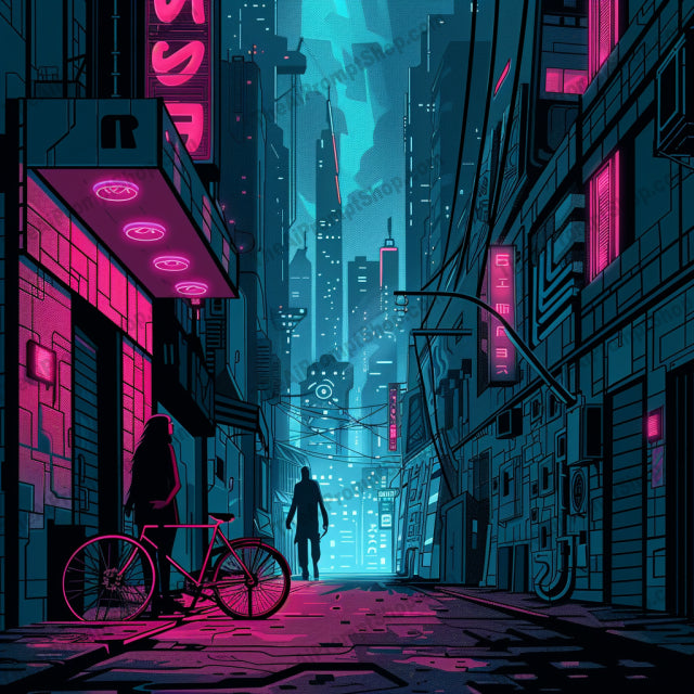 Futuristic Urban Nightscapes AI MidJourney Image Prompt, 8756 Clothing, Fashion & Accessories, midjourney, urban, nightscape, cyberpunk, futuristic, city, neon, vibrant, illustration, graphic art, edgy, modern, classic, cityscape, night, streets, art, design, colorful, electronic, culture, Midjourney, Ai, Ai Image Prompt, Image Prompt, Prompt