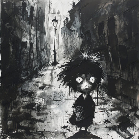 Moody Black Ink Artwork AI MidJourney Image Prompt, 8212art, artistic, atmospheric, black ink, brush strokes, classic, contrast, dark art, dark art stylemidjourney, dramatic, emotion, expressive, fine art, gothic, ink drawing, intrigue, monochromatic, moody, mystery
