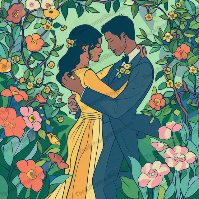 Artistic Dance Romance AI MidJourney Image Prompt, 8333Ai, Ai Image Prompt, art, artwork, background, celebration, connection, couple, dance, decor, elegant, emotional, expressive, illustration, Image Prompt, intimacy, love, midjourney, passion, Portraits & People, print, Prompt, romance, scenery, vivid colors, wall art